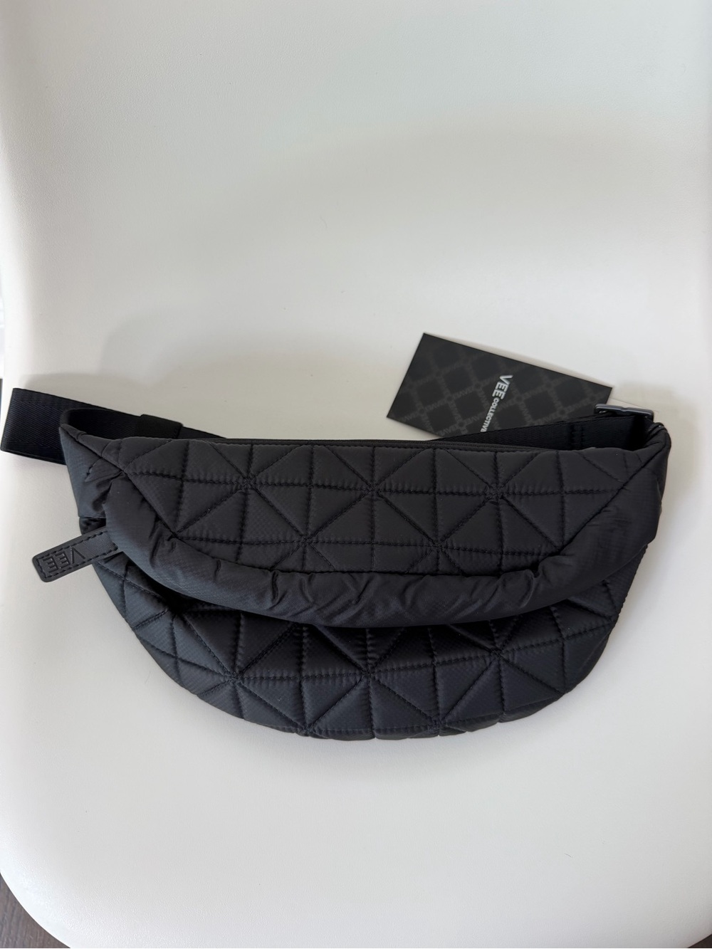 New VEE Collective Black Quilted Sling Bag